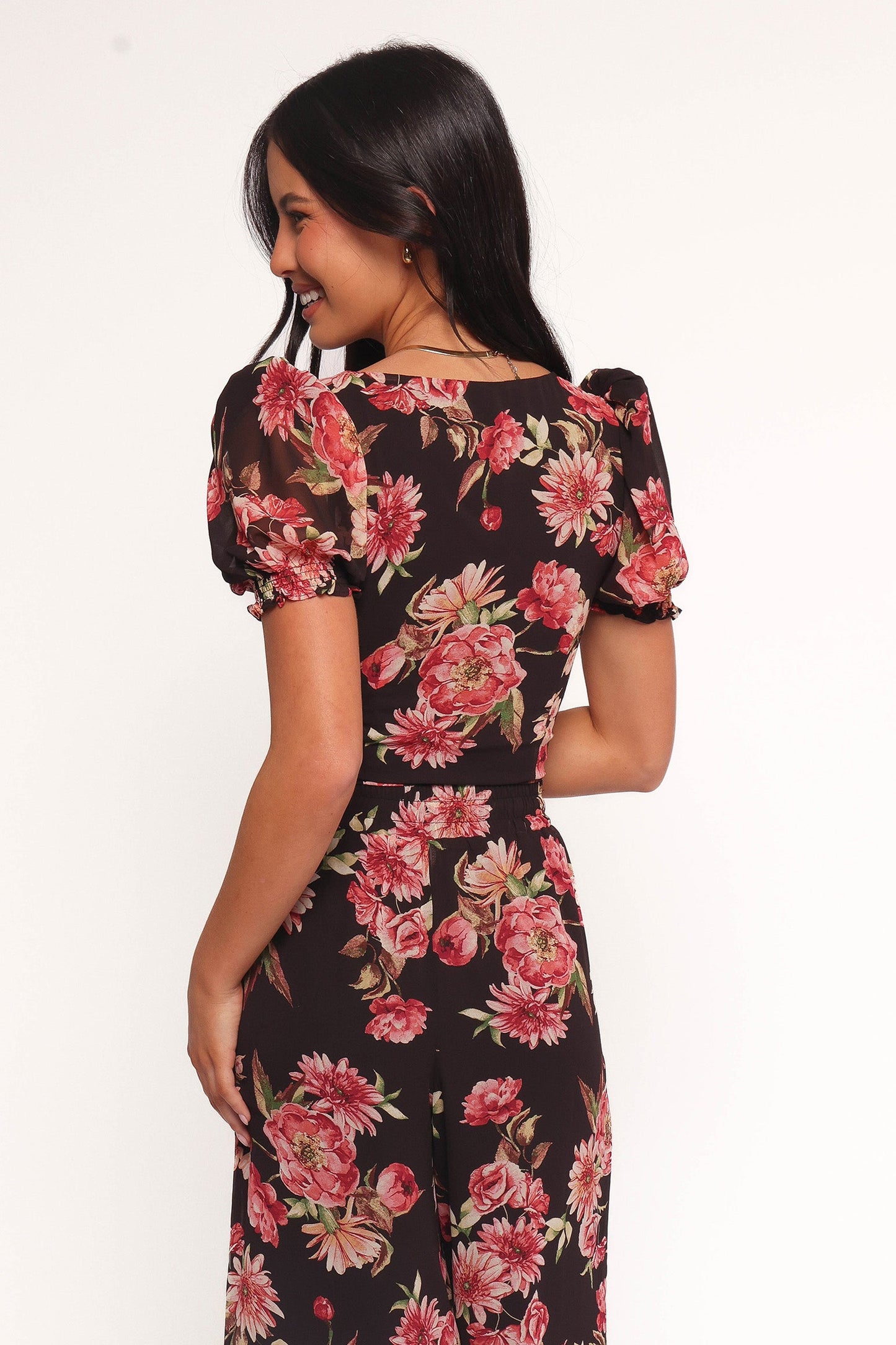Noel Top - Black Floral