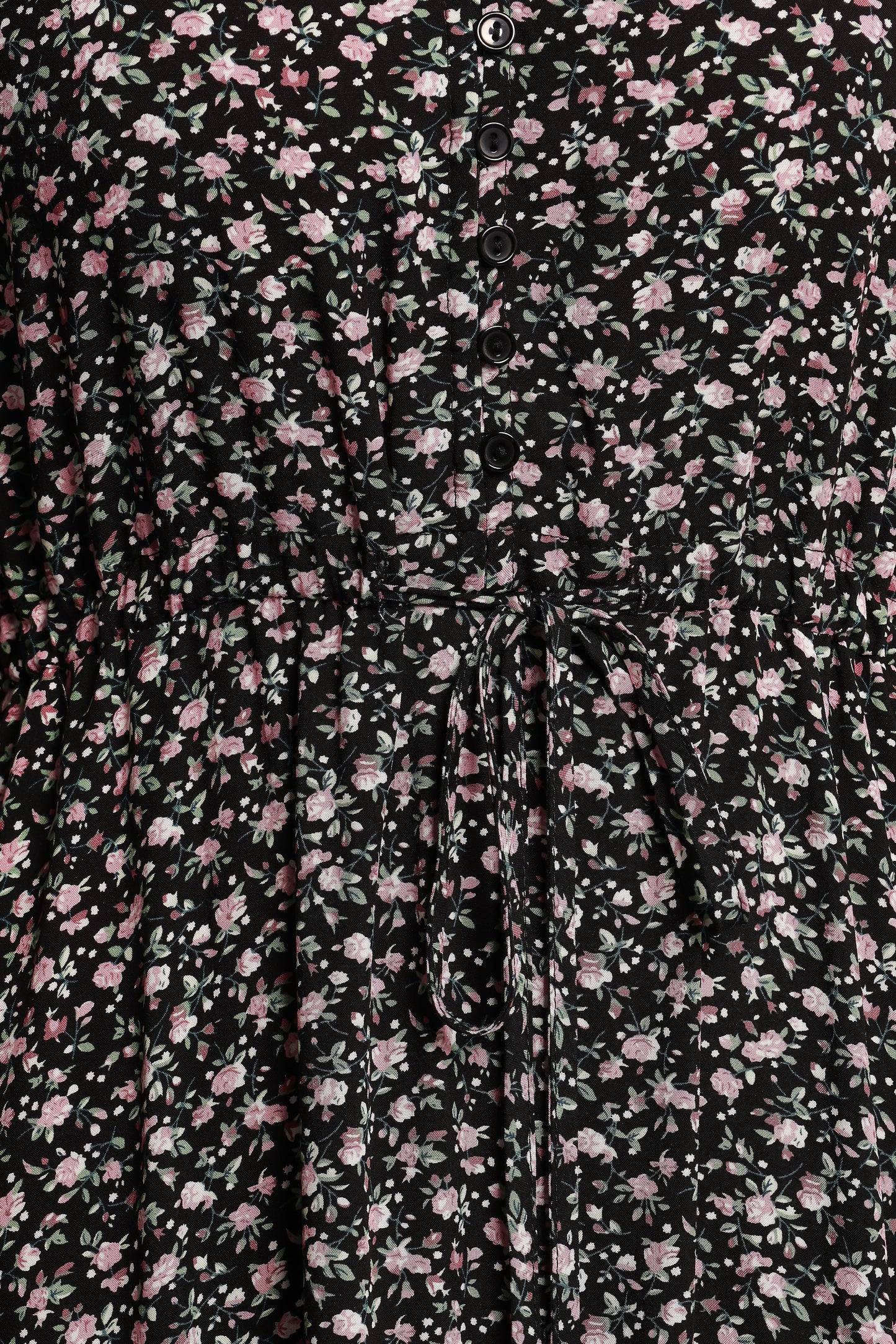 Kelda Dress - Black Rosebud Floral