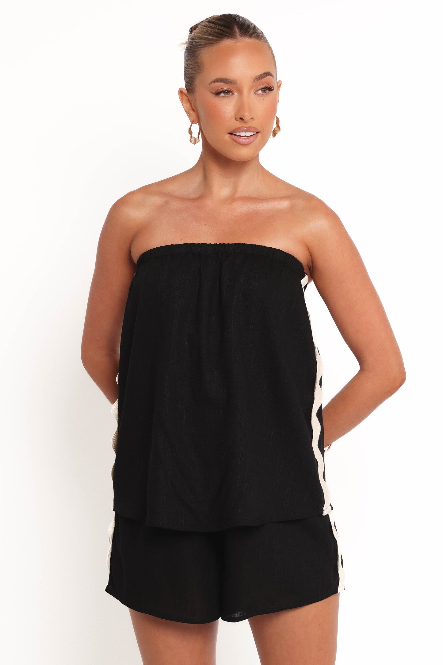 Kristia Strapless Playsuit - Black