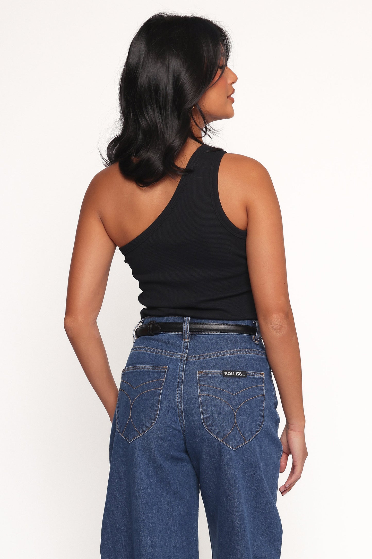 Nysa One Shoulder Top - Black
