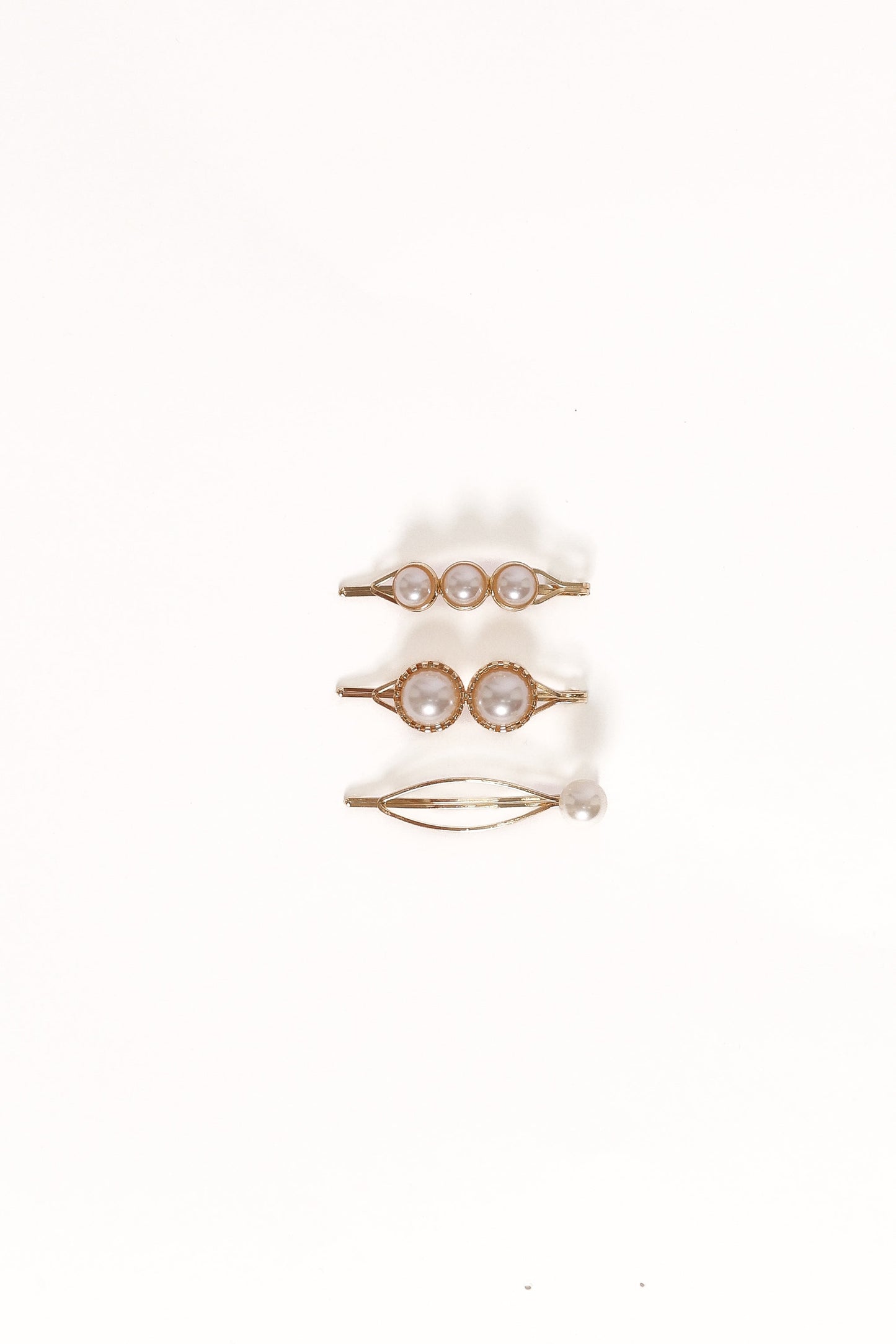 Henrietta Hair Clip Set - Gold/Pearl