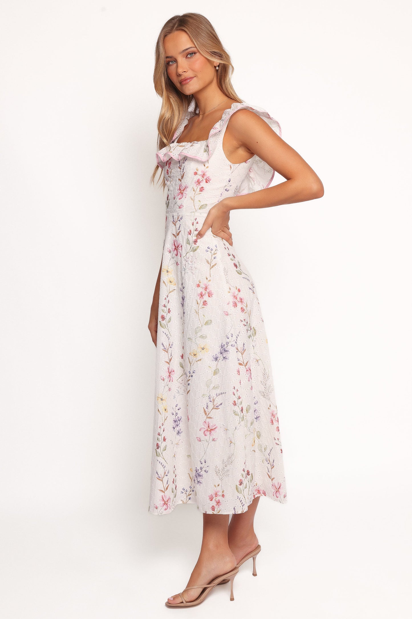 Lucille Maxi Dress - White Floral